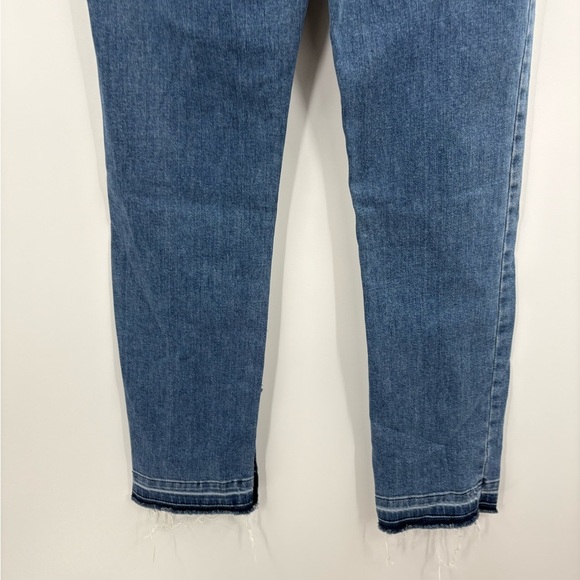 Anine Bing Front Pocket SplitHem Blue Mid Rise Straight Fray Ankle Jeans Size 28 - Picture 9 of 16